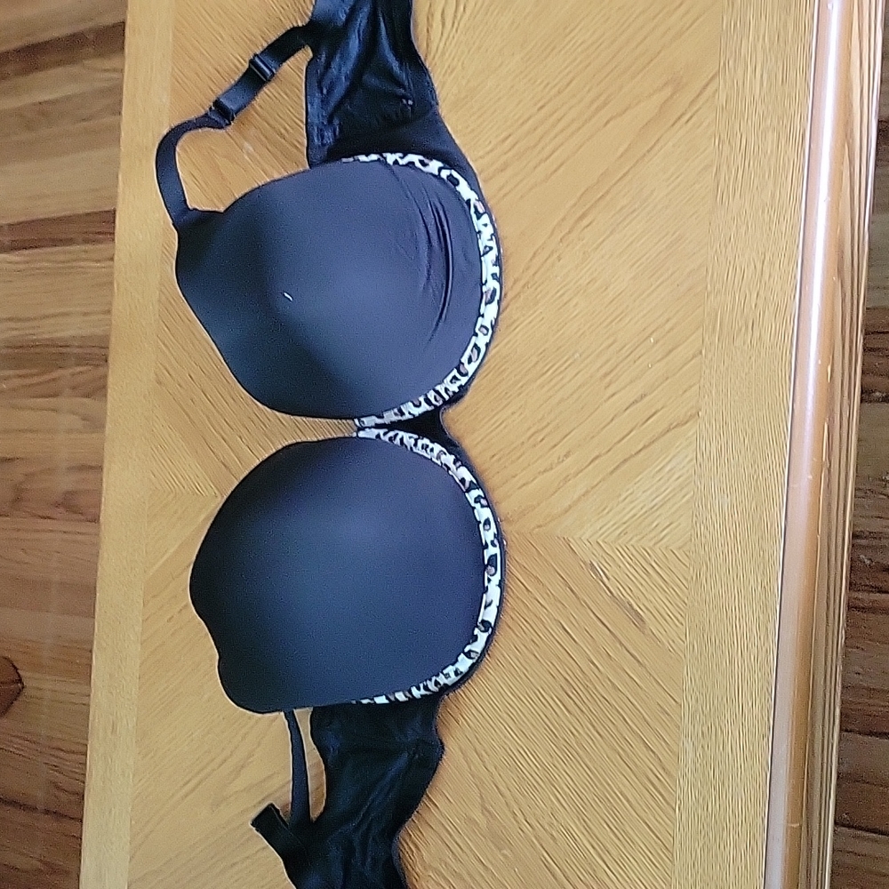Bra cacique 40H black leopard print